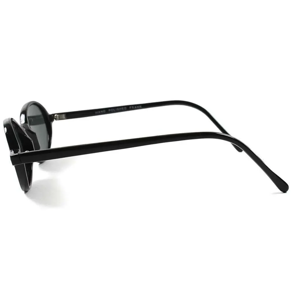 Black Vintage Retro 80's Old Fashion Mens Womens Small Round Sunglasses C63
